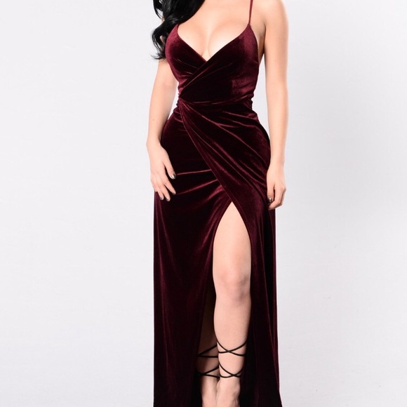fashion nova red velvet dress